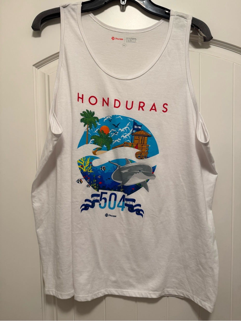 White Honduras Graphic Tank Top - 504 Design